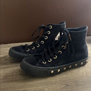 Converse Black High-Tops with Rose Gold Accents